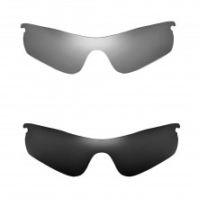 New Walleva Polarized Titanium + Black Replacement Lenses For Oakley Radarlock Pitch (OO9182 Series) Sunglasses